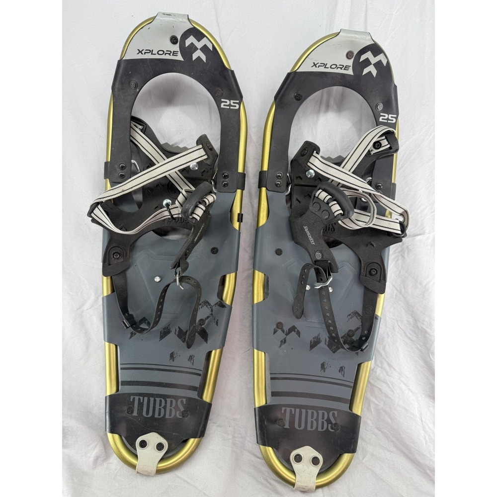 Tubbs Xplore 25 Snowshoes Gold Grey QuickFit Binding Recreational 25 Inch